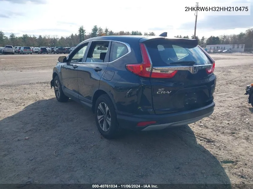 2017 Honda Cr-V Lx VIN: 2HKRW6H32HH210475 Lot: 40761034