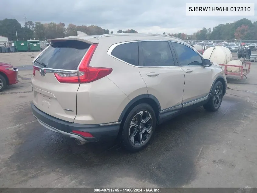 2017 Honda Cr-V Touring VIN: 5J6RW1H96HL017310 Lot: 40791745