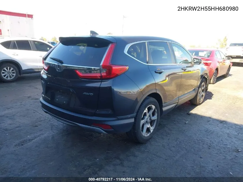 2017 Honda Cr-V Ex VIN: 2HKRW2H55HH680980 Lot: 40792217