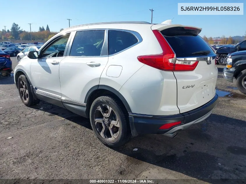 2017 Honda Cr-V Touring VIN: 5J6RW2H99HL058326 Lot: 40801322