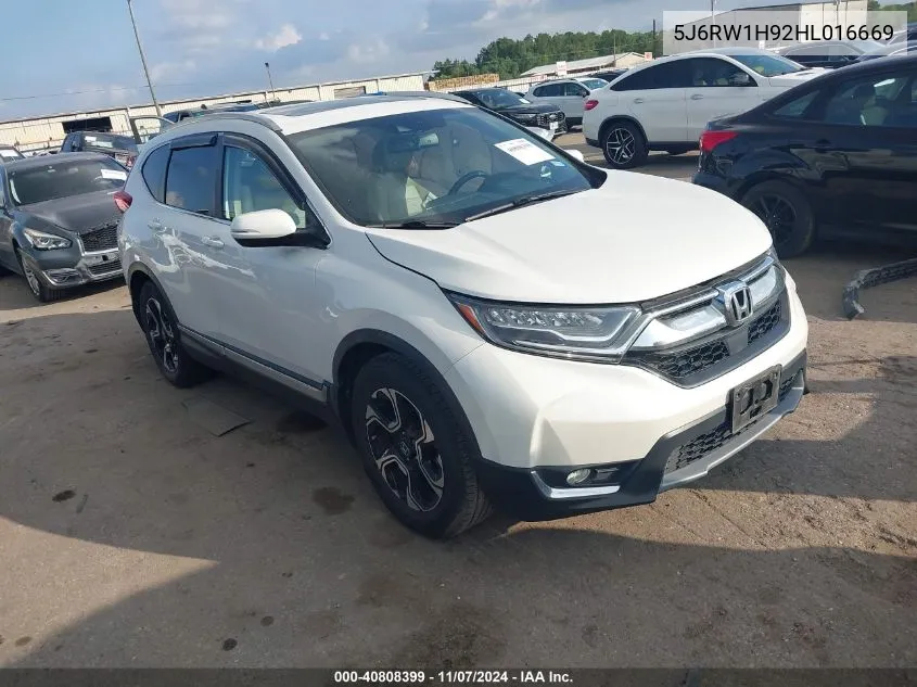 2017 Honda Cr-V Touring VIN: 5J6RW1H92HL016669 Lot: 40808399