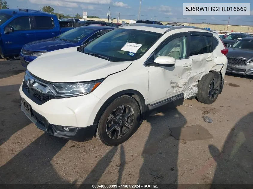 2017 Honda Cr-V Touring VIN: 5J6RW1H92HL016669 Lot: 40808399