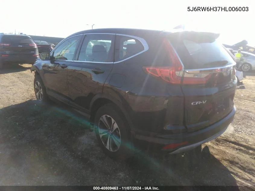 2017 Honda Cr-V Lx VIN: 5J6RW6H37HL006003 Lot: 40809463