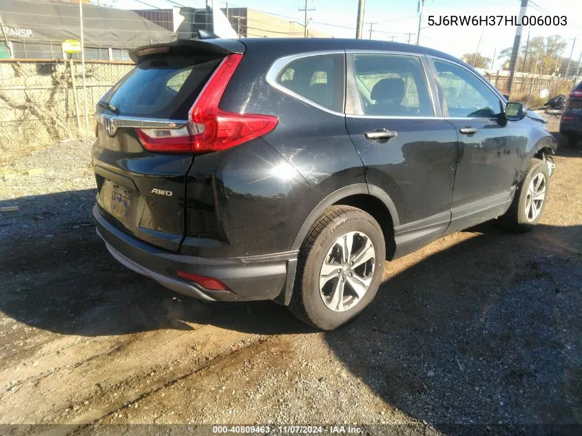 2017 Honda Cr-V Lx VIN: 5J6RW6H37HL006003 Lot: 40809463