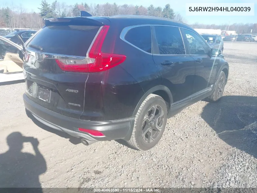 2017 Honda Cr-V Touring VIN: 5J6RW2H94HL040039 Lot: 40863590