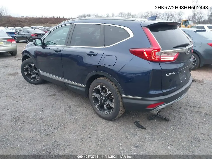 2017 Honda Cr-V Touring VIN: 2HKRW2H93HH602443 Lot: 40872713