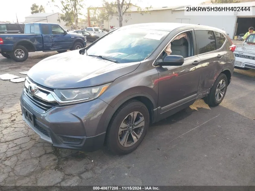 2017 Honda Cr-V Lx VIN: 2HKRW5H36HH402444 Lot: 40877205