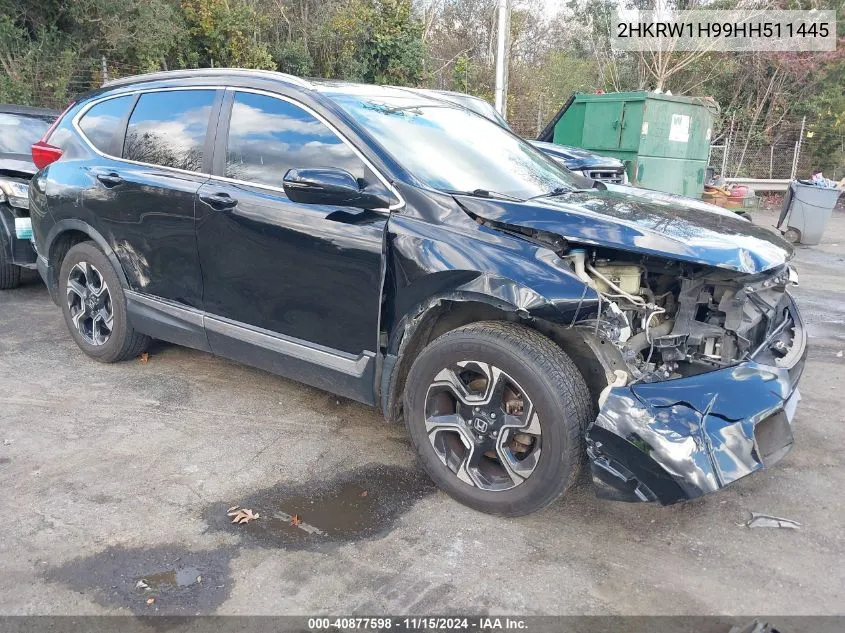 2017 Honda Cr-V Touring VIN: 2HKRW1H99HH511445 Lot: 40877598