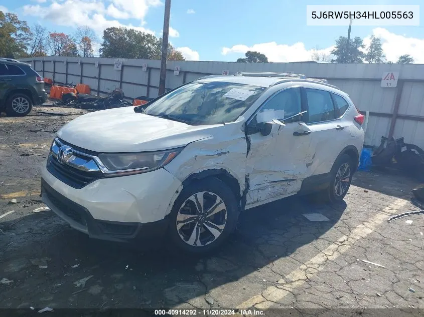 2017 Honda Cr-V Lx VIN: 5J6RW5H34HL005563 Lot: 40914292