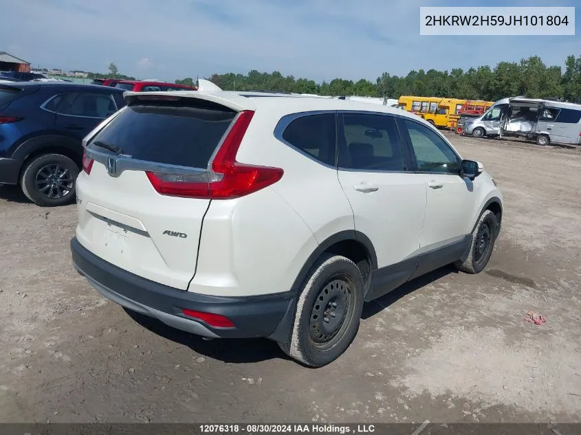 2018 Honda Cr-V Ex VIN: 2HKRW2H59JH101804 Lot: 12076318