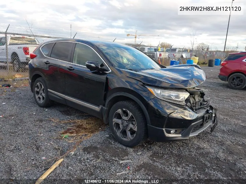 2018 Honda Cr-V VIN: 2HKRW2H8XJH121120 Lot: 12149612