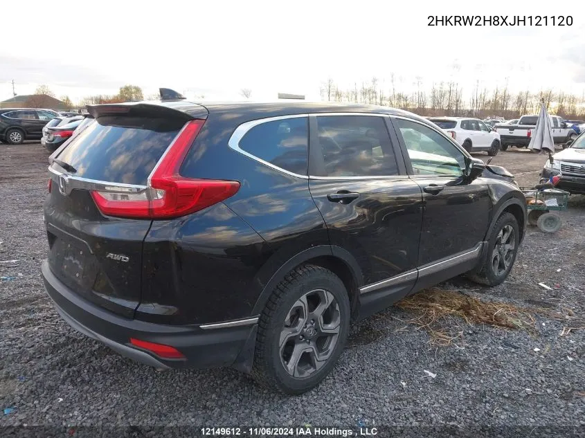 2018 Honda Cr-V VIN: 2HKRW2H8XJH121120 Lot: 12149612