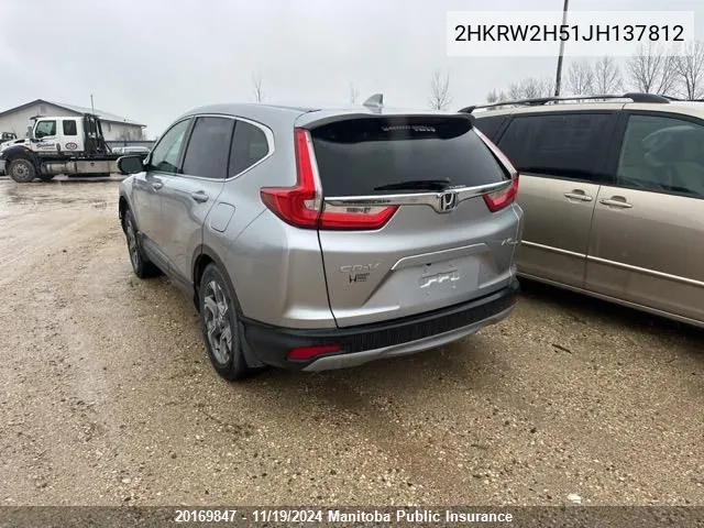 2018 Honda Cr-V Ex VIN: 2HKRW2H51JH137812 Lot: 20169847