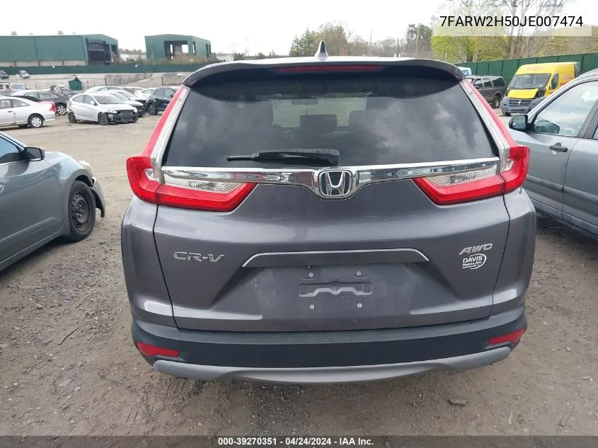 2018 Honda Cr-V Ex VIN: 7FARW2H50JE007474 Lot: 39270351