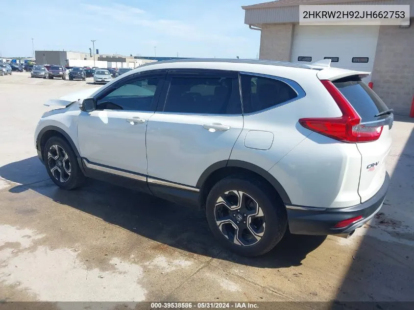 2018 Honda Cr-V Touring VIN: 2HKRW2H92JH662753 Lot: 39538586