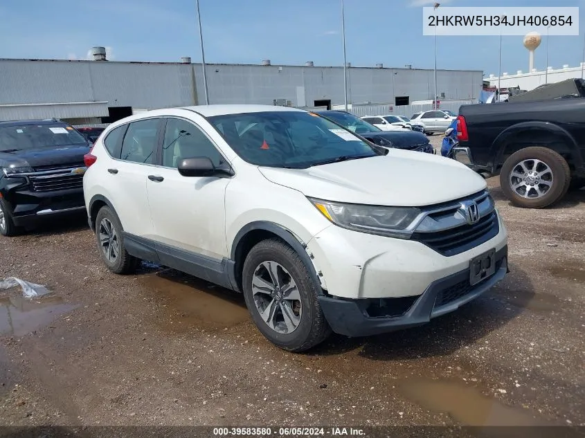 2018 Honda Cr-V Lx VIN: 2HKRW5H34JH406854 Lot: 39583580