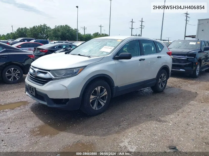 2018 Honda Cr-V Lx VIN: 2HKRW5H34JH406854 Lot: 39583580