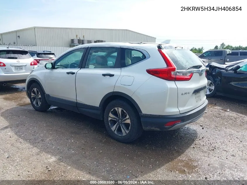 2018 Honda Cr-V Lx VIN: 2HKRW5H34JH406854 Lot: 39583580