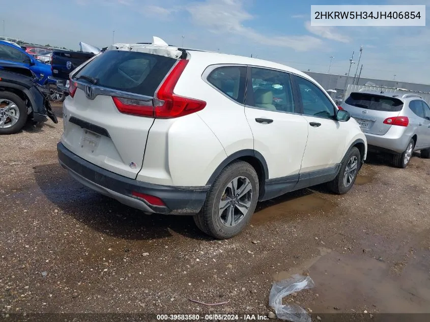 2018 Honda Cr-V Lx VIN: 2HKRW5H34JH406854 Lot: 39583580