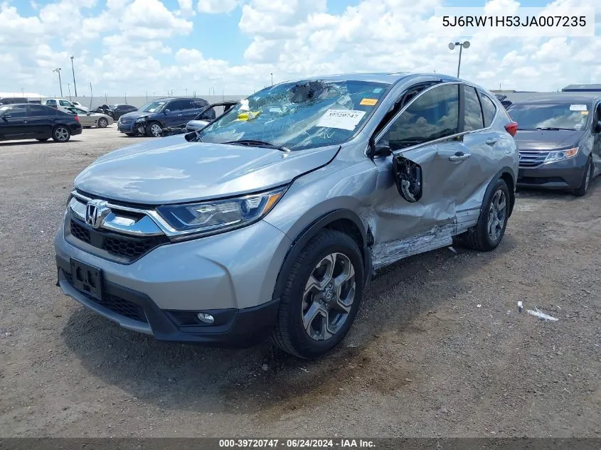 2018 Honda Cr-V Ex VIN: 5J6RW1H53JA007235 Lot: 39720747