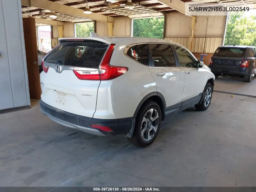 2018 Honda Cr-V Ex-L/Ex-L Navi VIN: 5J6RW2H86JL002549 Lot: 39726130