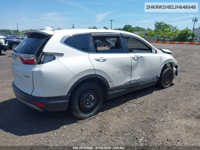 2018 Honda Cr-V Ex-L/Ex-L Navi VIN: 2HKRW2H82JH648648 Lot: 39794546