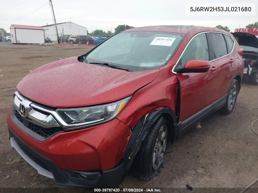 2018 Honda Cr-V Ex VIN: 5J6RW2H53JL021680 Lot: 39797420