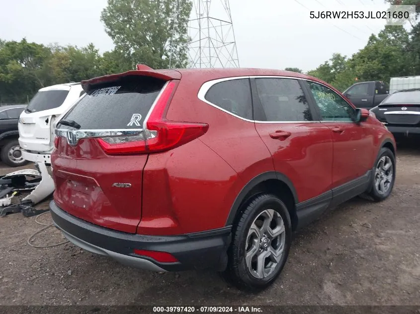 2018 Honda Cr-V Ex VIN: 5J6RW2H53JL021680 Lot: 39797420