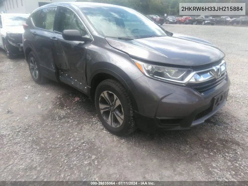 2018 Honda Cr-V Lx VIN: 2HKRW6H33JH215884 Lot: 39835064