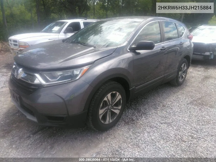 2018 Honda Cr-V Lx VIN: 2HKRW6H33JH215884 Lot: 39835064