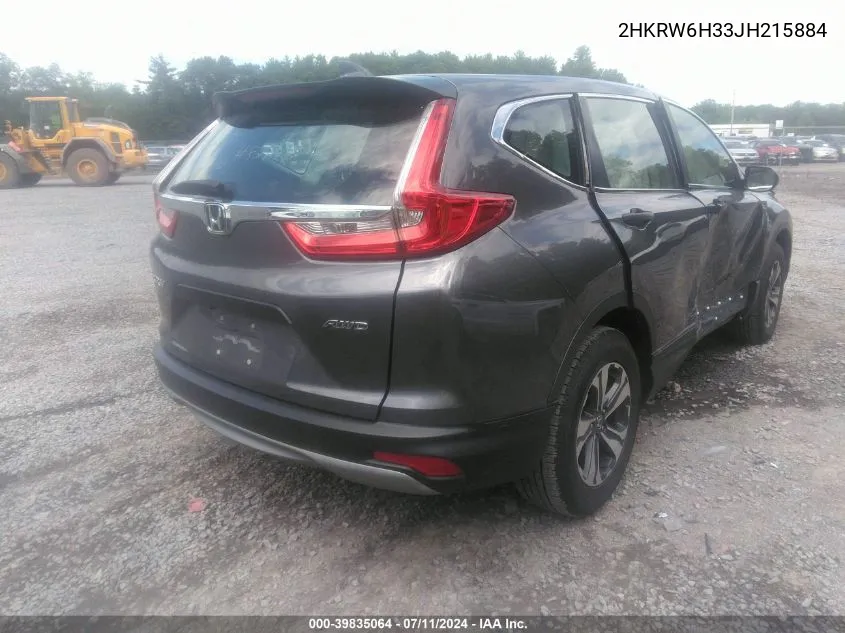 2018 Honda Cr-V Lx VIN: 2HKRW6H33JH215884 Lot: 39835064