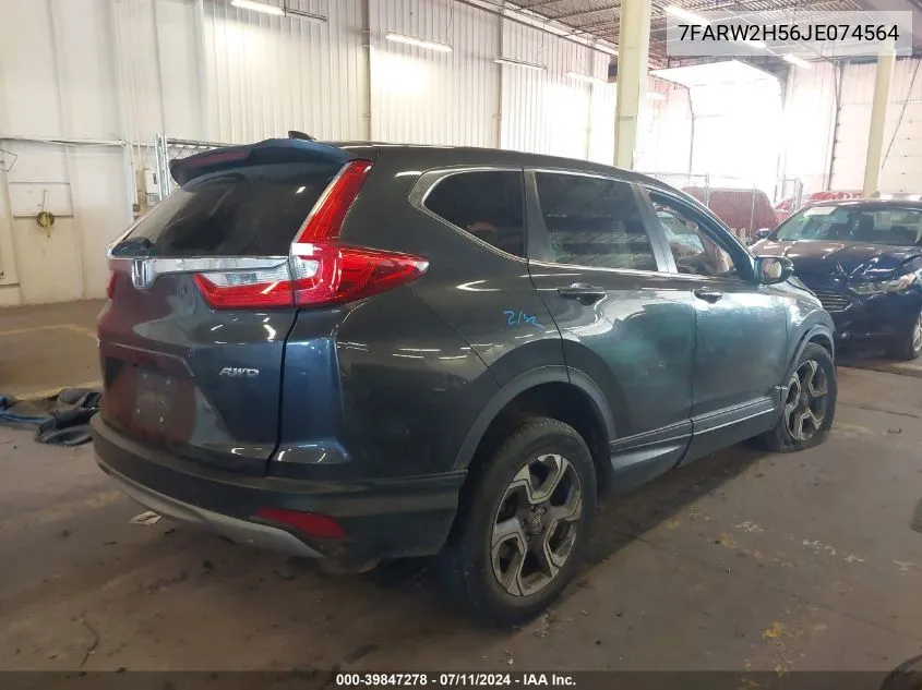 2018 Honda Cr-V Ex VIN: 7FARW2H56JE074564 Lot: 39847278