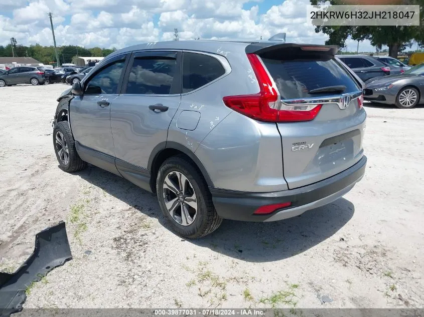 2018 Honda Cr-V Lx VIN: 2HKRW6H32JH218047 Lot: 39877031