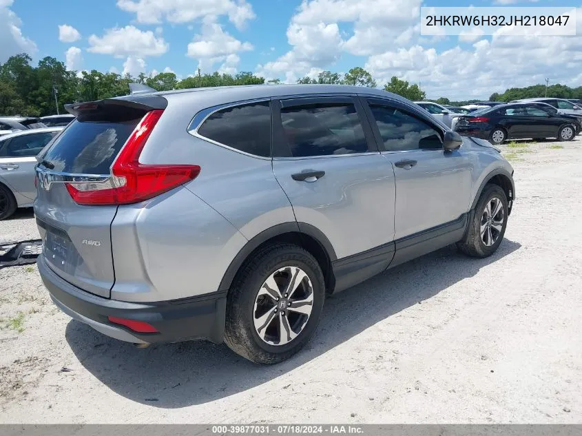 2018 Honda Cr-V Lx VIN: 2HKRW6H32JH218047 Lot: 39877031