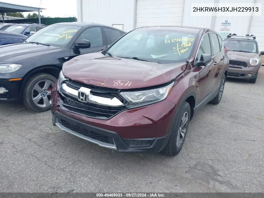 2018 Honda Cr-V Lx VIN: 2HKRW6H3XJH229913 Lot: 40469033