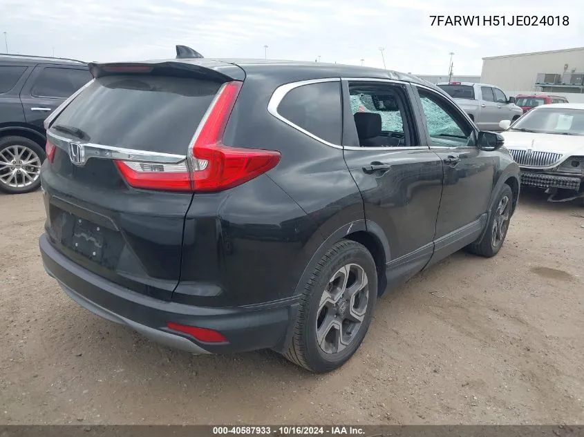 2018 Honda Cr-V Ex VIN: 7FARW1H51JE024018 Lot: 40587933