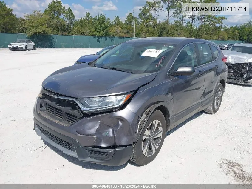 2018 Honda Cr-V Lx VIN: 2HKRW5H32JH411714 Lot: 40640183