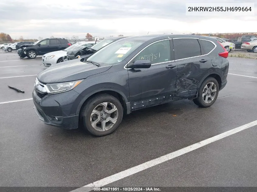 2018 Honda Cr-V Ex VIN: 2HKRW2H55JH699664 Lot: 40671951