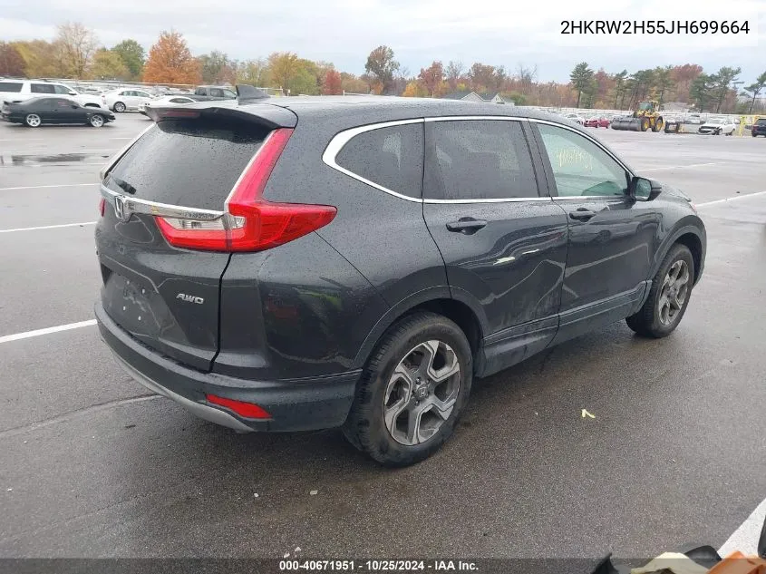 2018 Honda Cr-V Ex VIN: 2HKRW2H55JH699664 Lot: 40671951