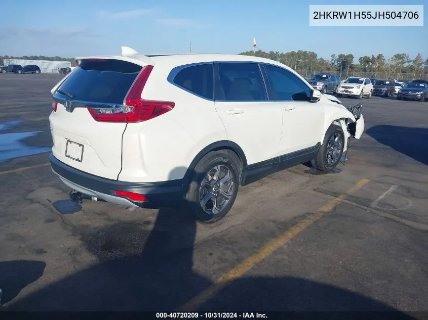 2018 Honda Cr-V Ex VIN: 2HKRW1H55JH504706 Lot: 40720209