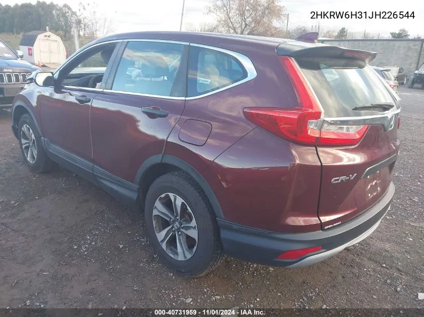 2018 Honda Cr-V Lx VIN: 2HKRW6H31JH226544 Lot: 40731959