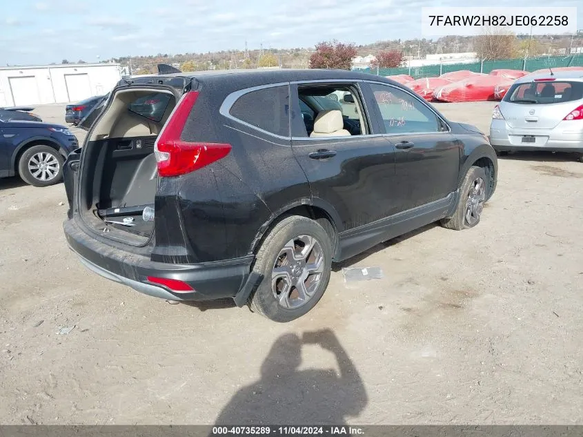 2018 Honda Cr-V Ex-L/Ex-L Navi VIN: 7FARW2H82JE062258 Lot: 40735289