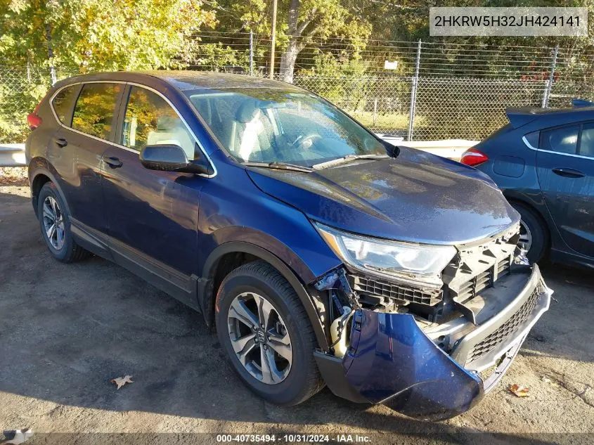 2018 Honda Cr-V Lx VIN: 2HKRW5H32JH424141 Lot: 40735494