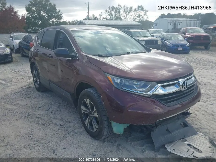 2018 Honda Cr-V Lx VIN: 2HKRW5H36JH413966 Lot: 40736106