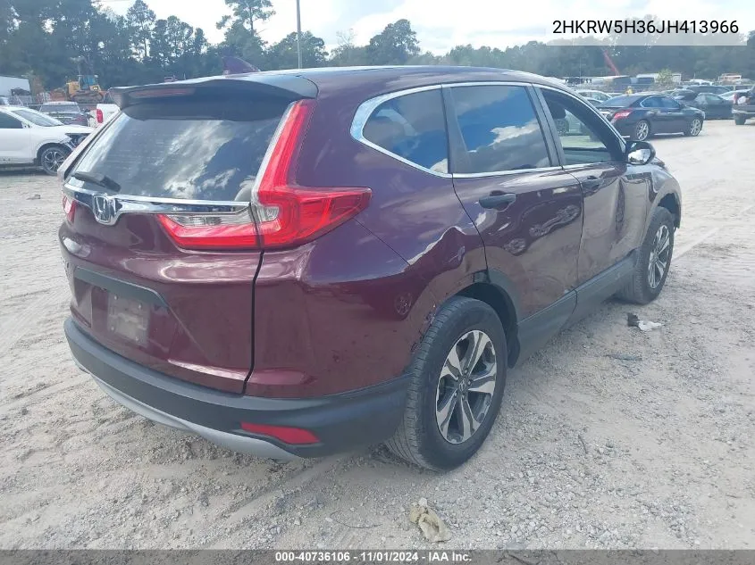 2018 Honda Cr-V Lx VIN: 2HKRW5H36JH413966 Lot: 40736106