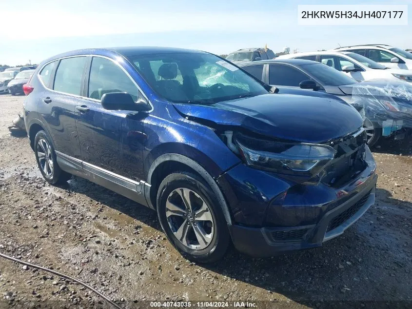 2018 Honda Cr-V Lx VIN: 2HKRW5H34JH407177 Lot: 40743035