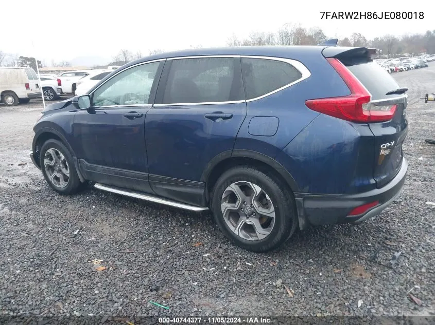 2018 Honda Cr-V Ex-L/Ex-L Navi VIN: 7FARW2H86JE080018 Lot: 40744377