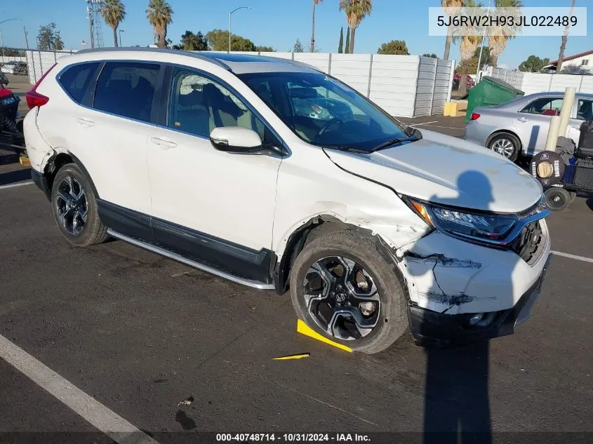 2018 Honda Cr-V Touring VIN: 5J6RW2H93JL022489 Lot: 40748714