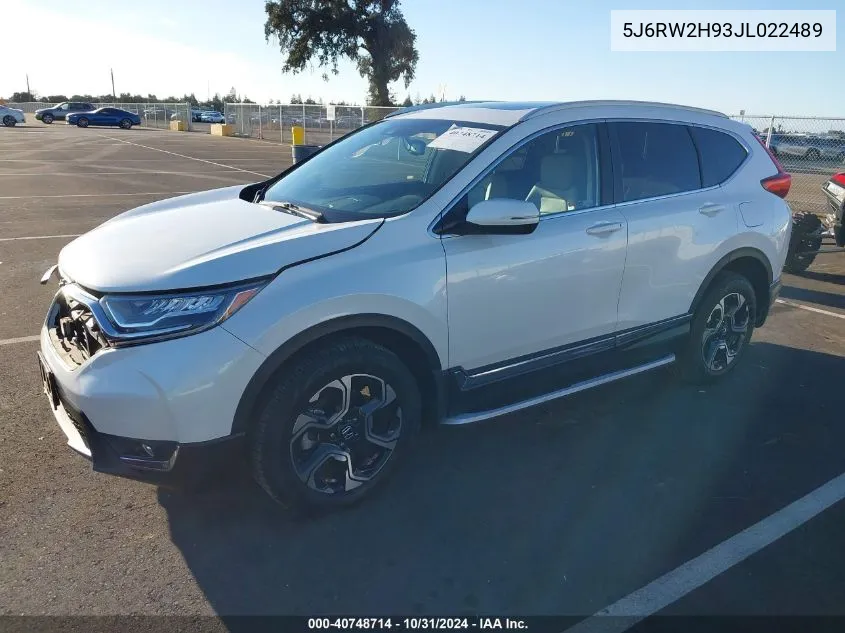 2018 Honda Cr-V Touring VIN: 5J6RW2H93JL022489 Lot: 40748714