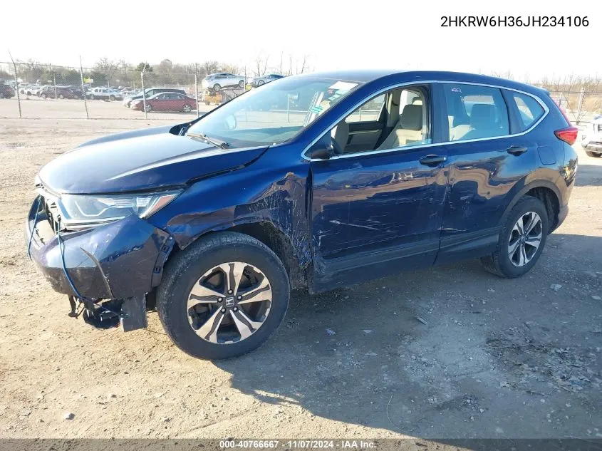 2018 Honda Cr-V Lx VIN: 2HKRW6H36JH234106 Lot: 40766667